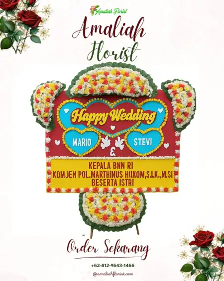 Papan Bunga Pernikahan Bindu